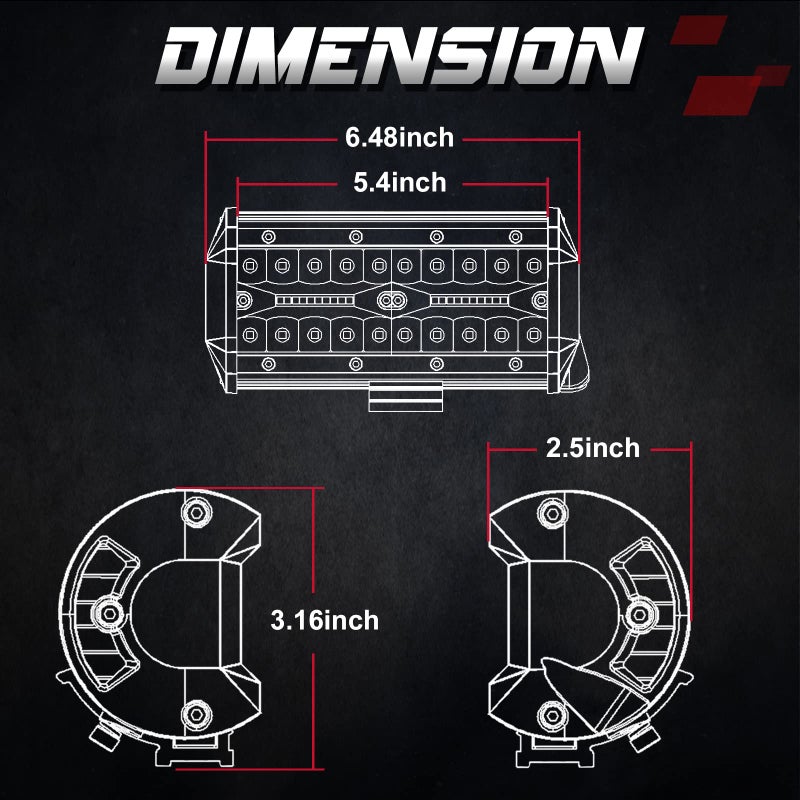 OFFROADTOWN مصابيح LED، OFFROADTOWN 2 قطعة 6 بوصة 240 واط أضواء قيادة خارج الطريق شريط عمل LED ضوء بقعة فيض مجموعة ضوء ضباب مقاوم للماء مكعبات للشاحنة القارب بيك أب UTV ATV البحرية الدراجة النارية - Image 2